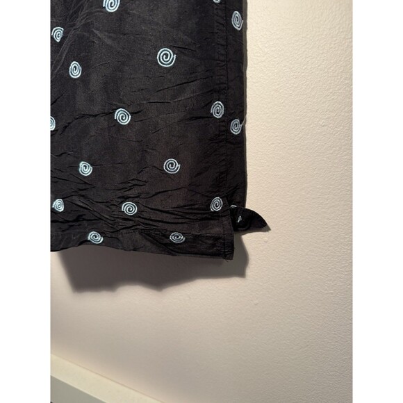 Debra Deroo Size Small Capri Pants Black With Blue Embroidered Swirls Silk - Picture 5 of 6